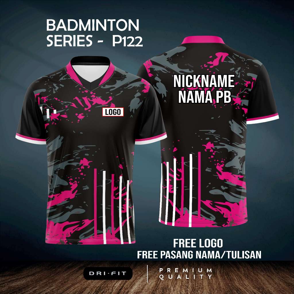 Jual JERSEY KAOS BADMINTON BULUTANGKIS P122 BISA CUSTOM NAMA DAN