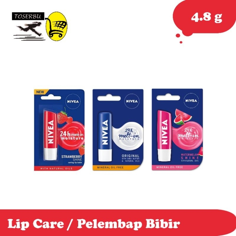 Jual Nivea Lip Care Pelembap Bibir Strawberry Original Watermelon