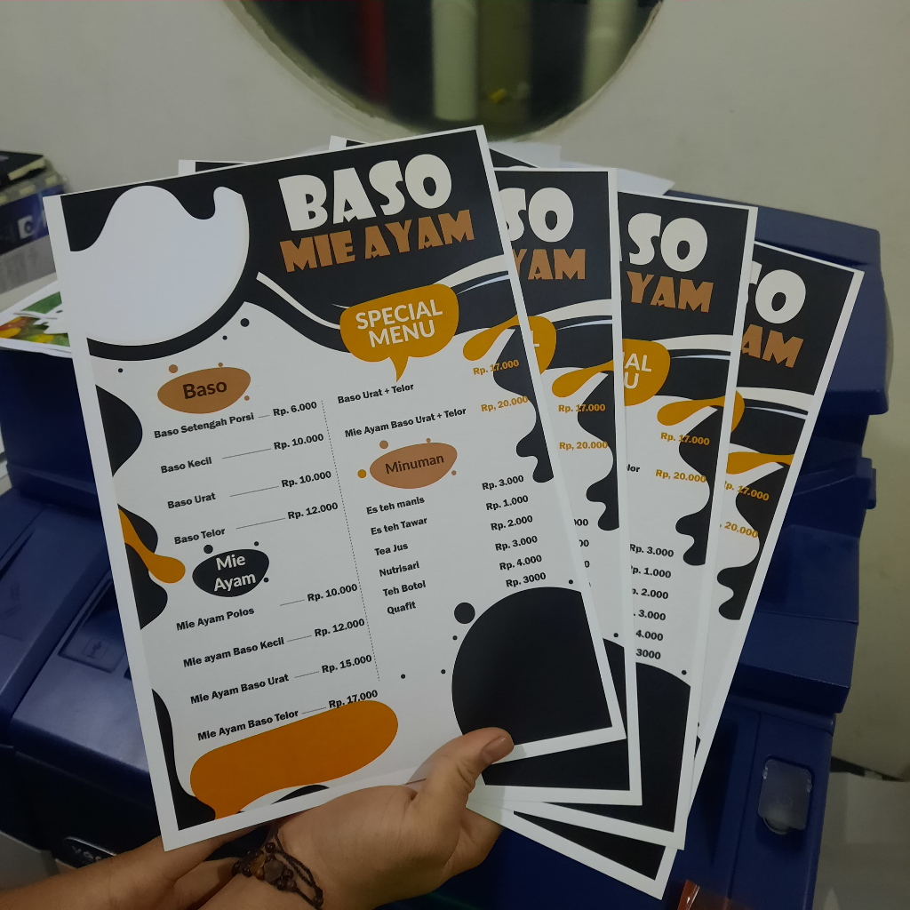 Jual Cetak Menu Makanan Resto Warung Makan Cetak Menu Makanan A4 Art ...
