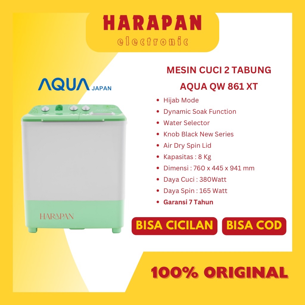 Jual Mesin Cuci Aqua Japan Tabung Kg Qw Xt Low Watt Garansi Resmi Shopee Indonesia