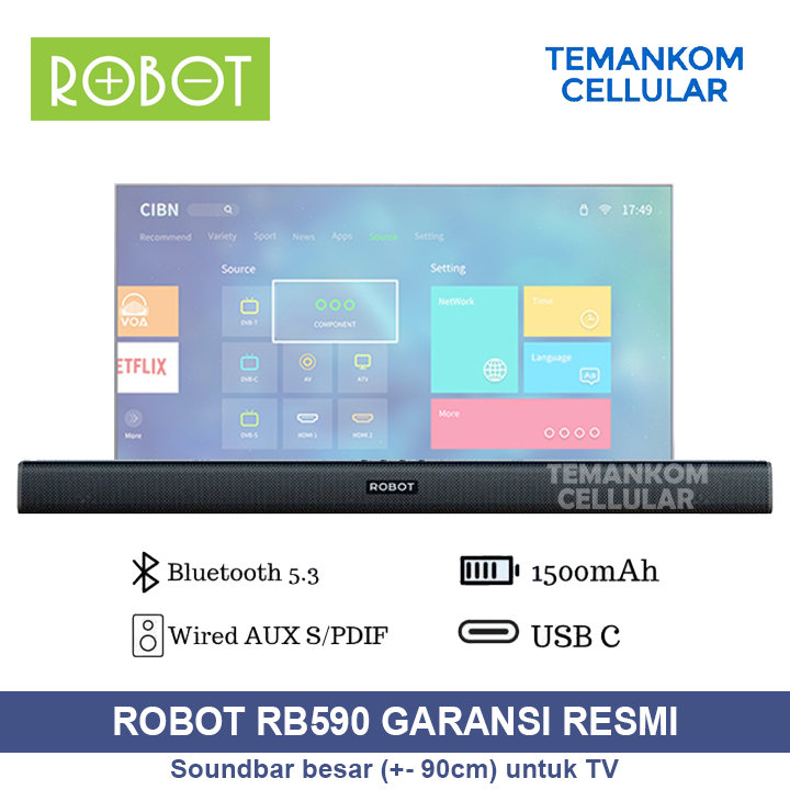 Jual Soundbar ROBOT RB590 Speaker Bluetooth Aux jack 3.5mm Soundbar TV ...