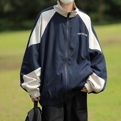 Jual COD Jaket Retro Strip Jacket Sport Soft Parasut Japanese Culture ...