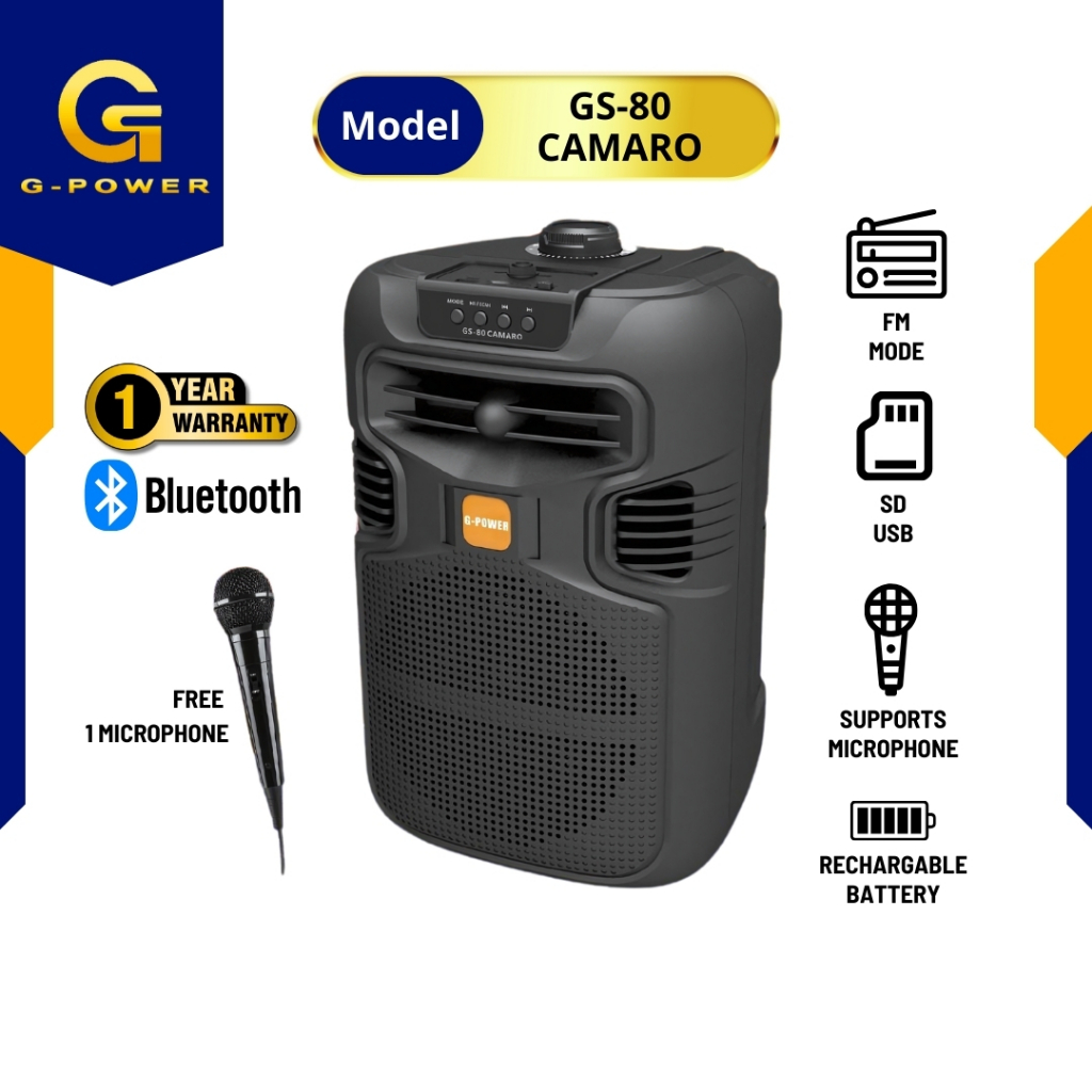 Jual Gpower GS-80 Camaro SPEAKER KARAOKE BLUETOOTH PORTABLE GS80