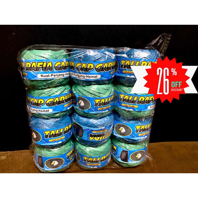 Jual tali rafia 50 gram cap garuda isi 12 pcs | tali warna , kuat ...