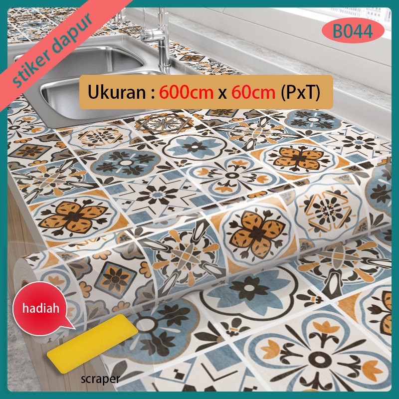 Jual stiker dapur anti minyak anti api wallpaper bahan alumunium foil ...