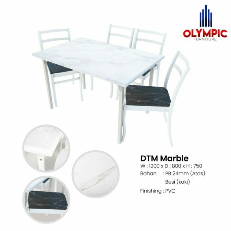 Jual Meja makan Olympic DTM Marble 4K | Shopee Indonesia