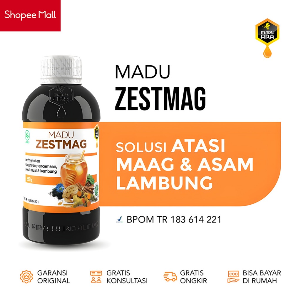 MADU ZESTMAG 280gr - Solusi Membantu Atasi Maag dan Asam Lambung 1 Botol
