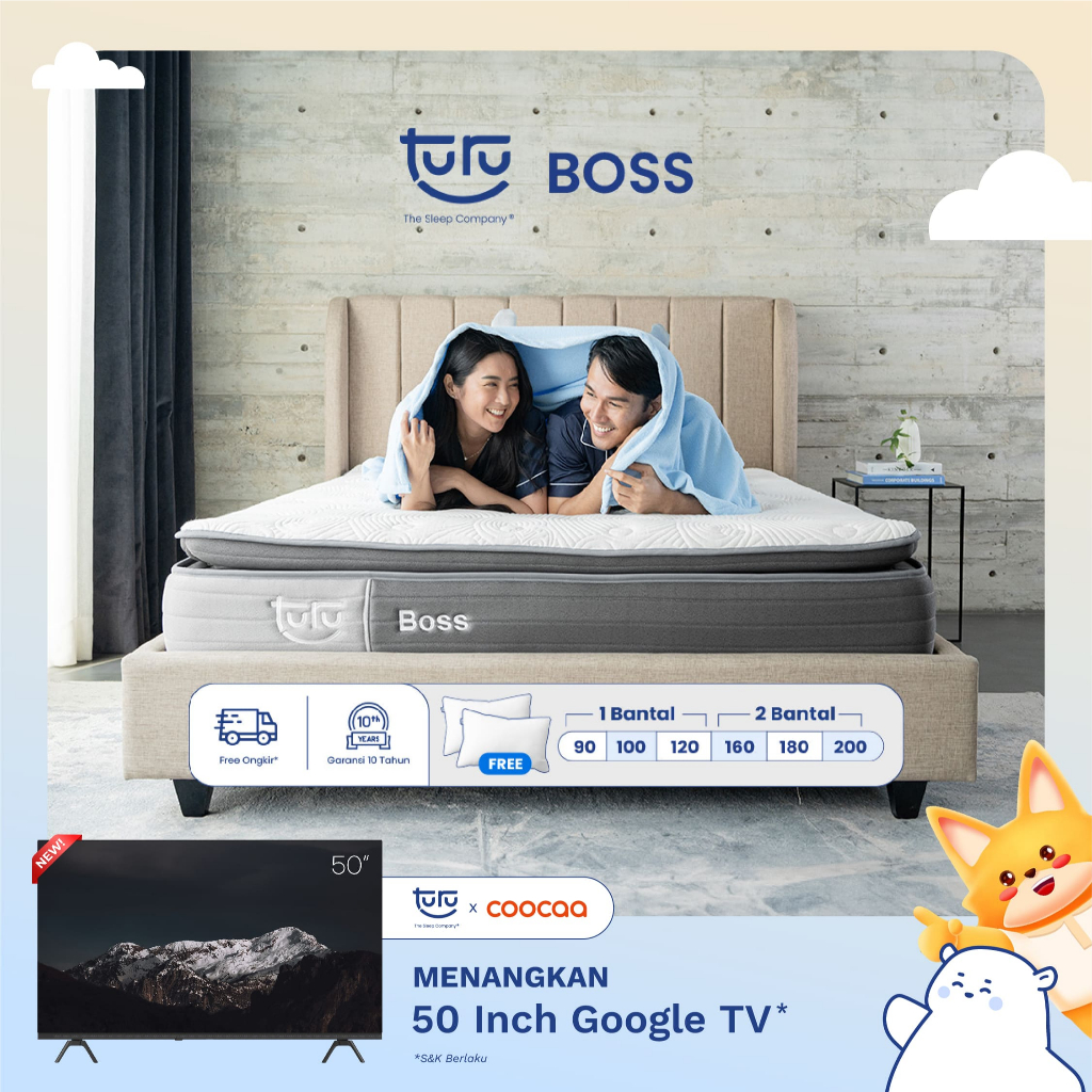 Jual Turu - Kasur Pocket Spring Bed TURU BOSS ukuran 180x200 (King Size ...