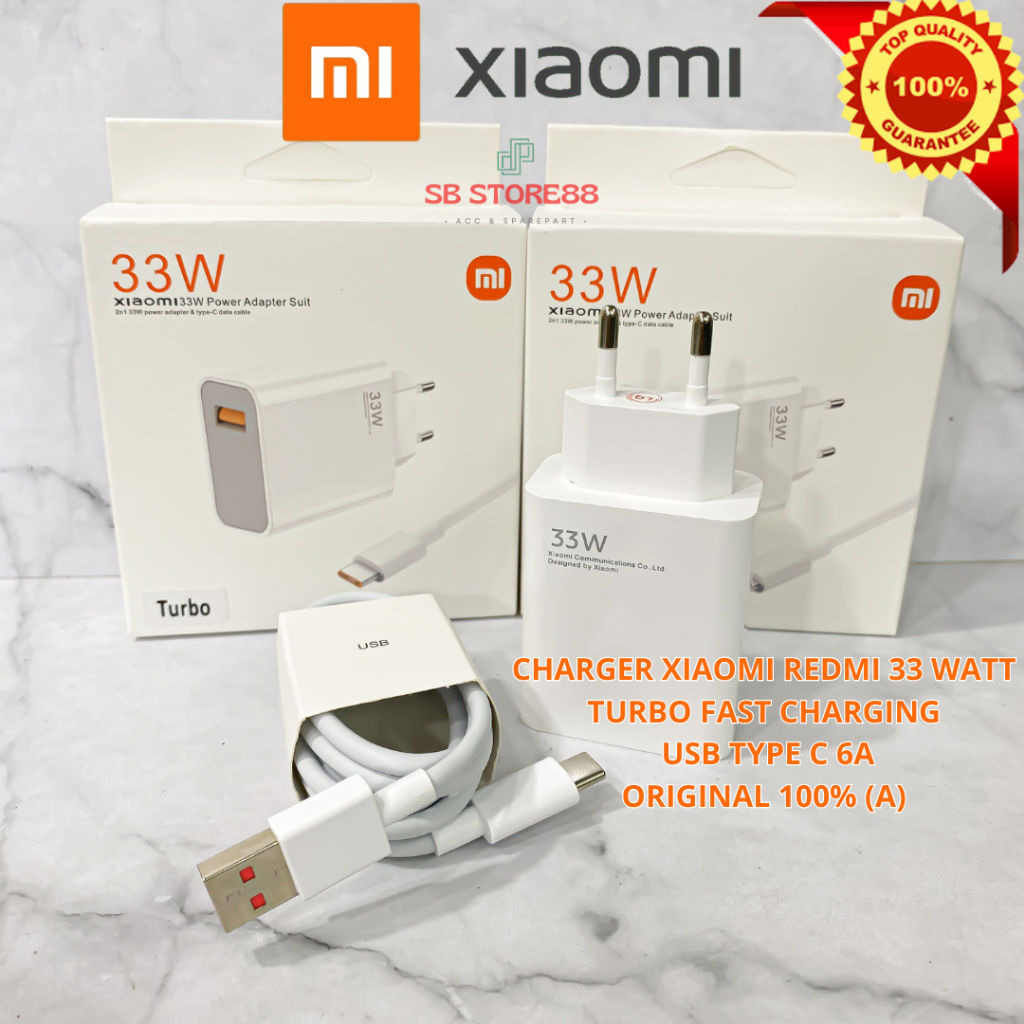 Jual Charger Casan Xiaomi Redmi 33WATT 33W /67WATT 67W USB TYPE-C Turbo ...