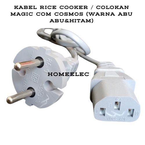 Jual KABEL RICE COOKER / COLOKAN MAGIC COM COSMOS (WARNA ABU ABU&HITAM ...