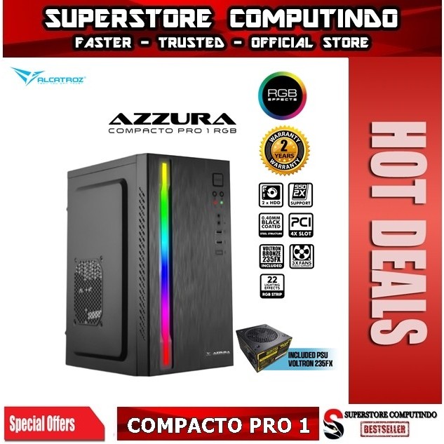 Jual Casing Alcatroz Azzura Compacto Pro 1 RGB M-Atx with LED Strip RGB ...