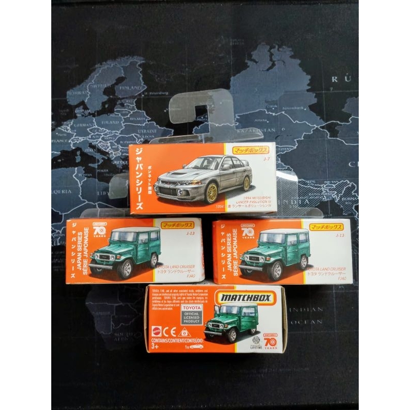 Jual Matchbox 1994 Mitsubishi Lancer Evolution 4, Toyota Land Cruiser ...