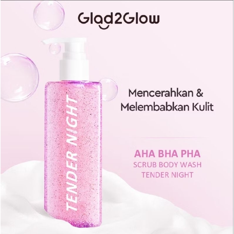 Jual GLAD2GLOW AHA BHA PHA SCRUB BODY WASH TENDER NIGHT | Shopee Indonesia