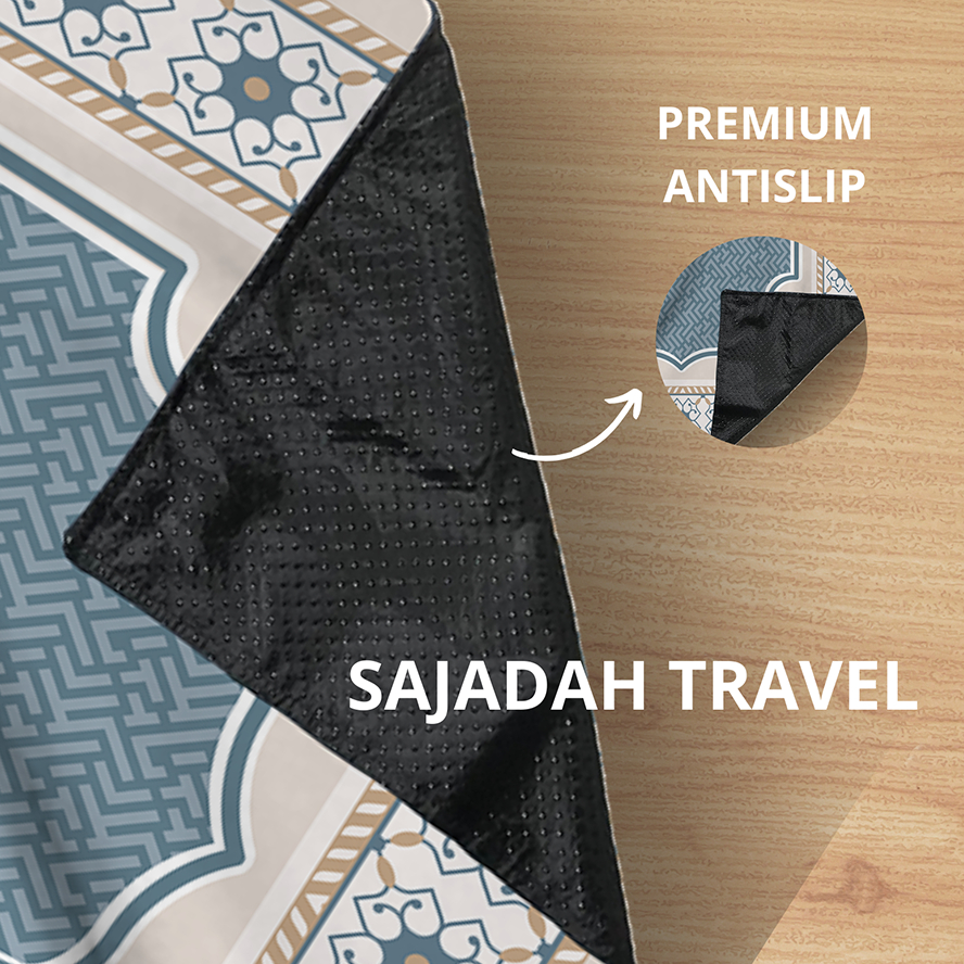 Sajadah Travel Antislip Pouch Dompet Sejadah Traveling Saku Lipat Bisa Custome Nama Logo Tulisan dan Design Sendiri