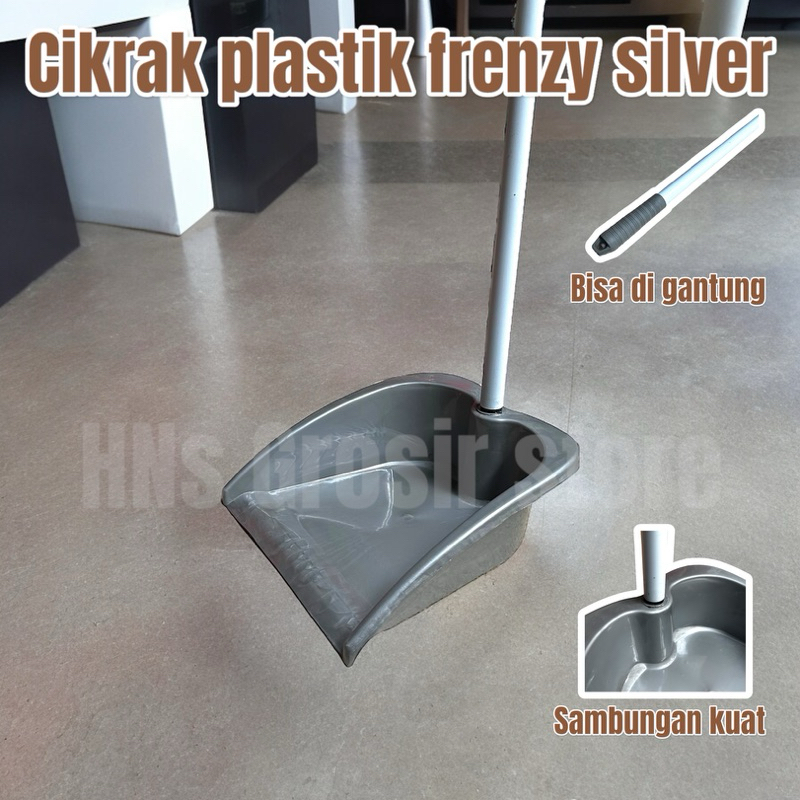 Jual Cikrak skrop sampah plastik silver frenzy gagang plastik tebal ...