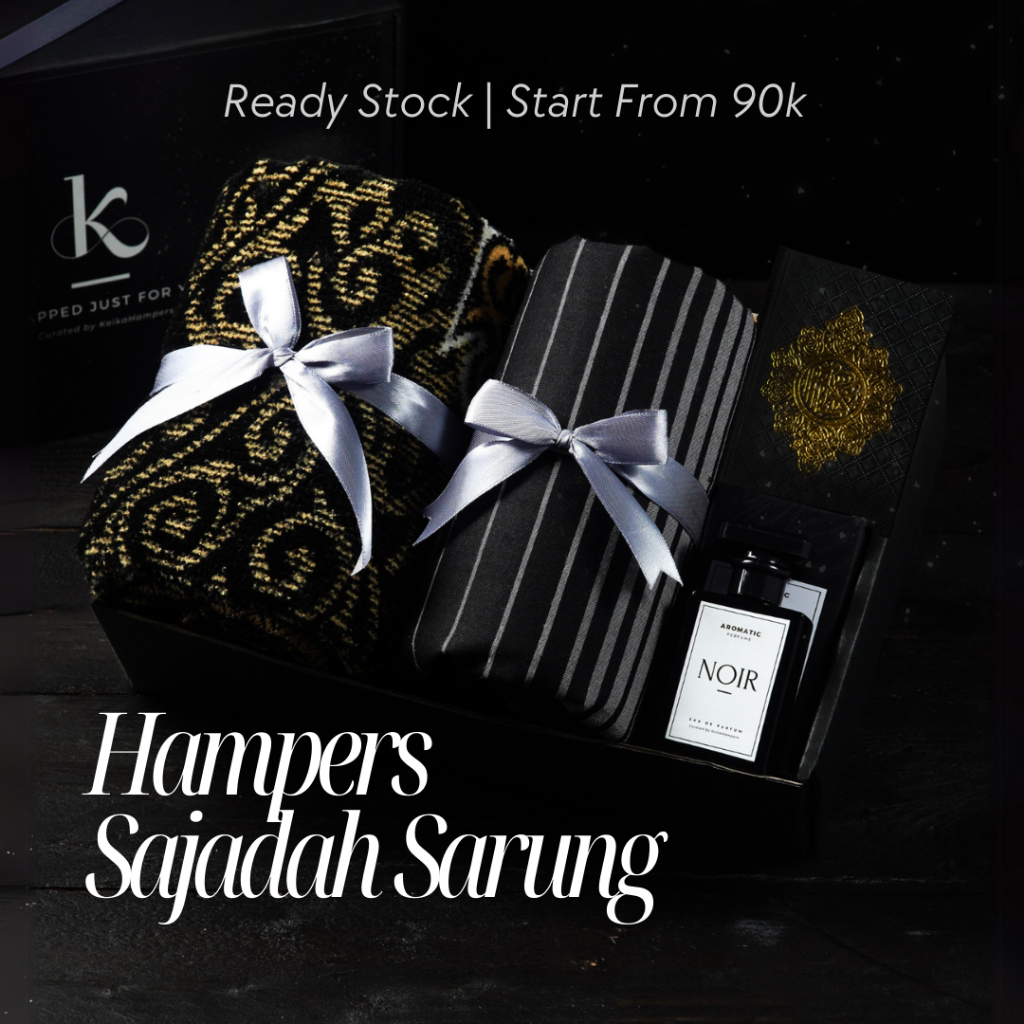 Hampers Cowok Islam Sarung Sajadah | Hampers Kado Sarung Pria Sajadah Parfum Kado Ramadan Laki Laki Muslim Ultah Ulang tahun Idul Fitri Puasa Eid Mubarak gift box