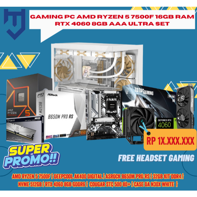 Jual Gaming PC AMD Ryzen 5 7500F 32GB RAM RTX 4060 8GB AAA Ultra Set ...