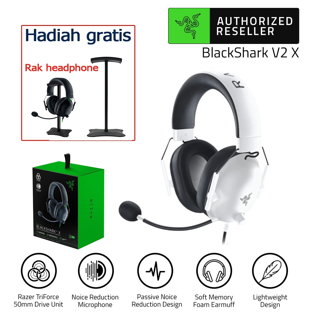 Gambar produk Razer blackshark V2X Headset Gaming Suara Sekitar dengan Mikrofon Peredam Kebisingan 7