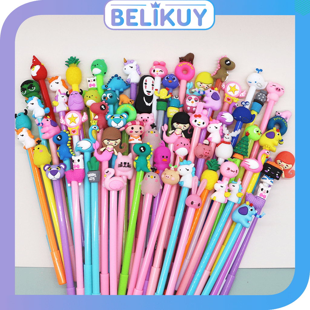 Jual Belikuy COD Pulpen Gel Motif Karakter Lucu Untuk Anak-anak dan