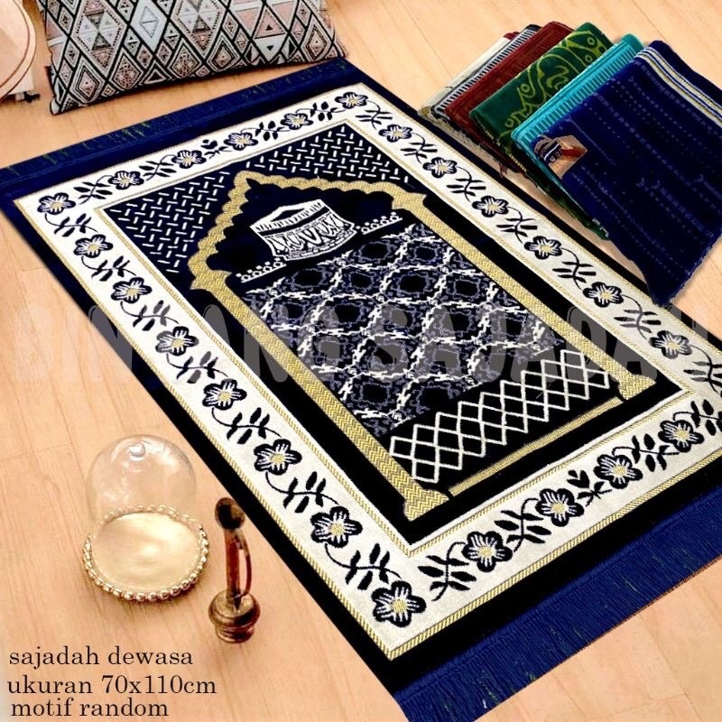 SAJADAH BLUDRU 70 X 110  TURKIS NYAMAN DAN LEMBUT SAAT DI GUNAKAN SHALAT