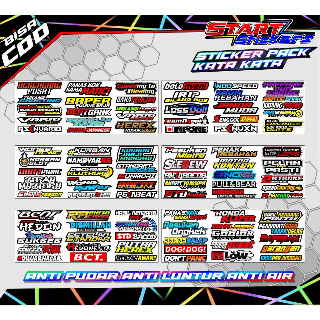 Jual STICKER PACK KATA KATA VIRAL / STICKER KATA KATA TERBARU / STICKER ...