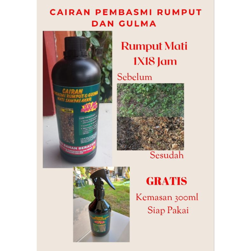 Jual Cairan Racun Pembasmi Rumput dan Gulma 1 Liter | Shopee Indonesia