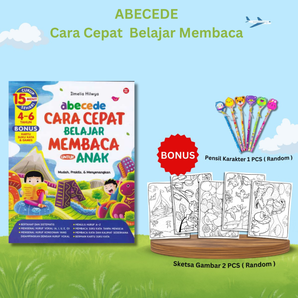 Jual ABECEDE Cara Cepat Belajar Membaca Untuk Anak (free pencil+sketsa ...