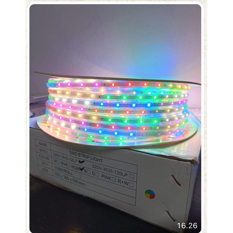 Jual Led Strip Selang Kotak RGB / Merah Putih 1 rol 100 meter / lampu ...
