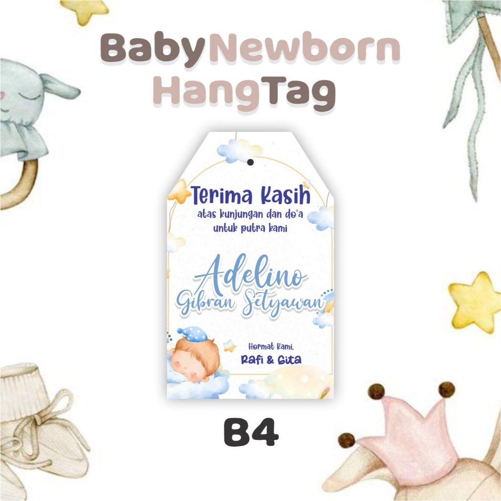Tag Baby Newborn/Hangtag baby born/Kartu Bayi/Tag Souvenir/Kartu Ucapan  Terimakasih