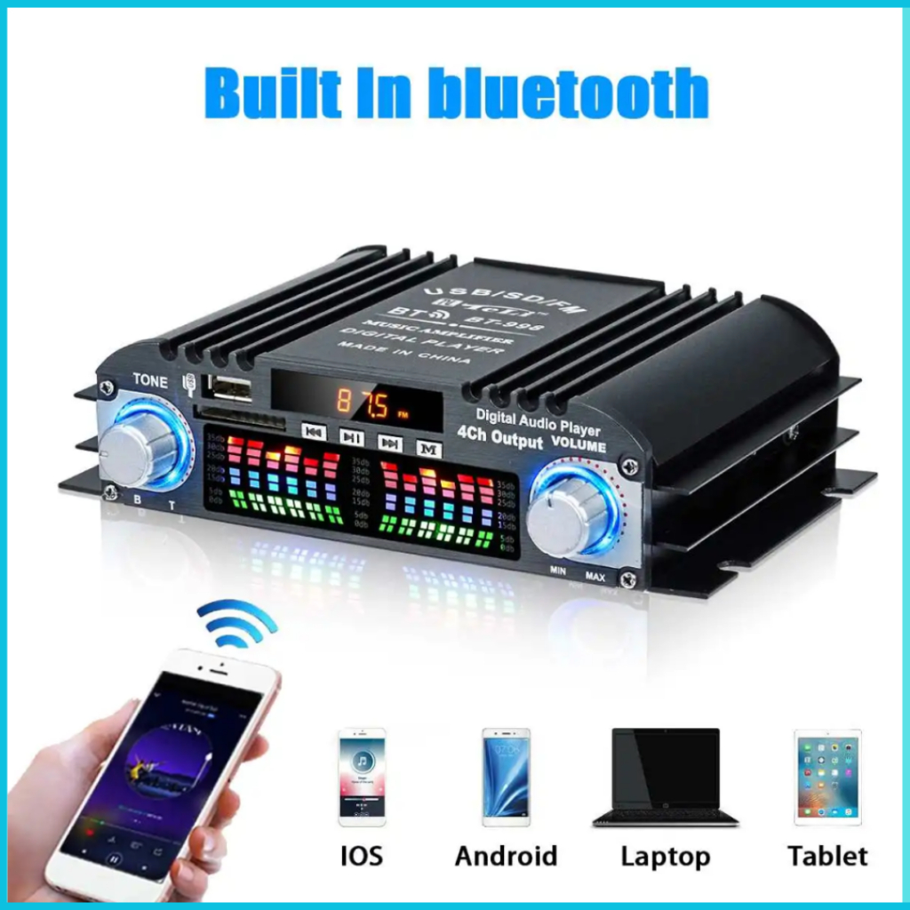 Jual COD Audio Amplifier HiFi Bluetooth 5.0 Stereo 4 Channel 1600W ...