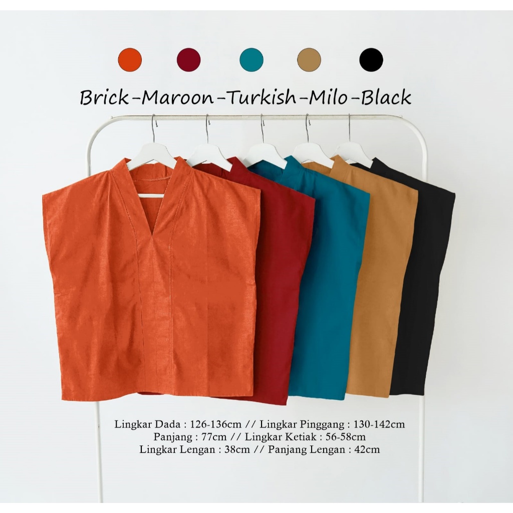 Jual Blus basic polos jumbo blouse casual big size bahan katun BA92F ...