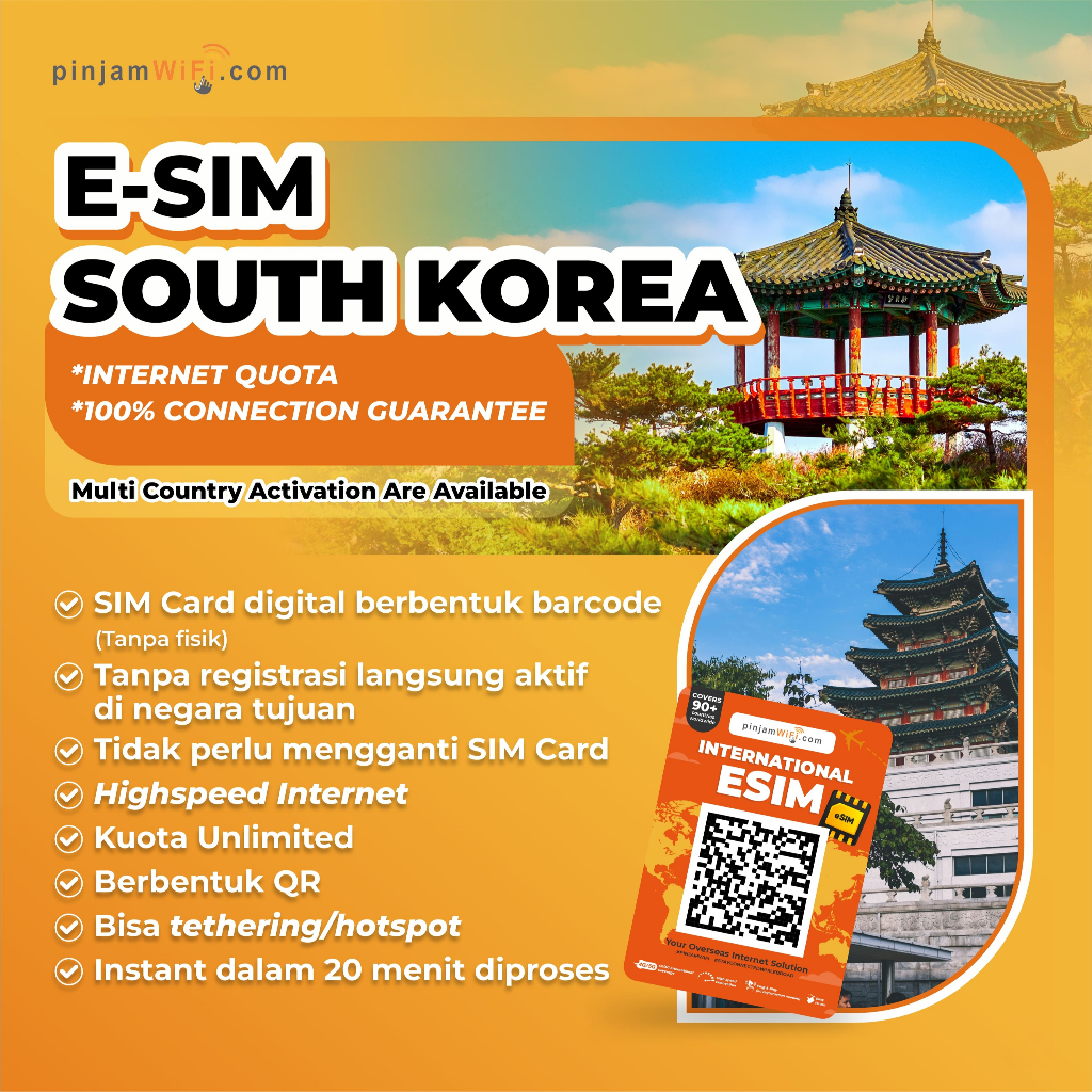 Jual PINJAM WIFI e-SIM Korea Internet Total Quota I ESIM Daegu Busan ...