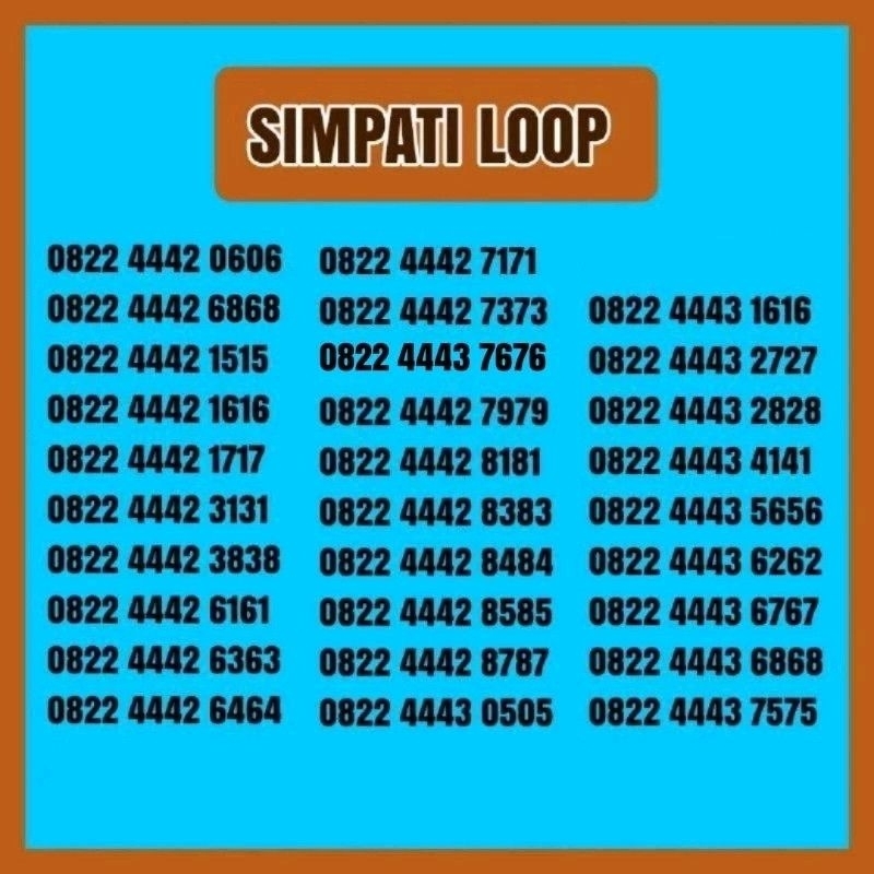 Jual Kartu Simpati Loop Cantik 0822 4442 /4443 ABAB rapi | Shopee Indonesia