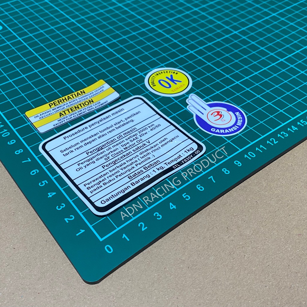 Jual Stiker Detail Mio OK Garansi Perhatian Prosedur Sticker | Shopee ...