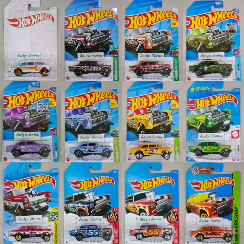 Jual hot wheels '55 chevy bel air gasser pearl chrome mattel games hw ...