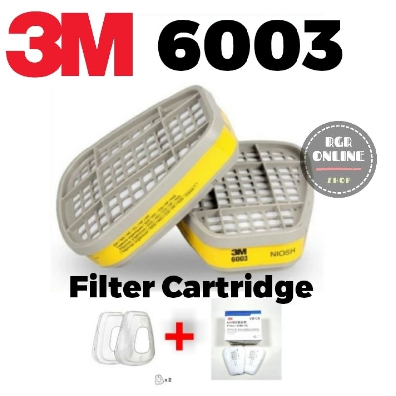 thumbnail image 2 of Pair Of 6004 Cartridge Filters For 3M Respirators - 6700, 6800, 6900, 6200, 7502, 7503 2 of 4