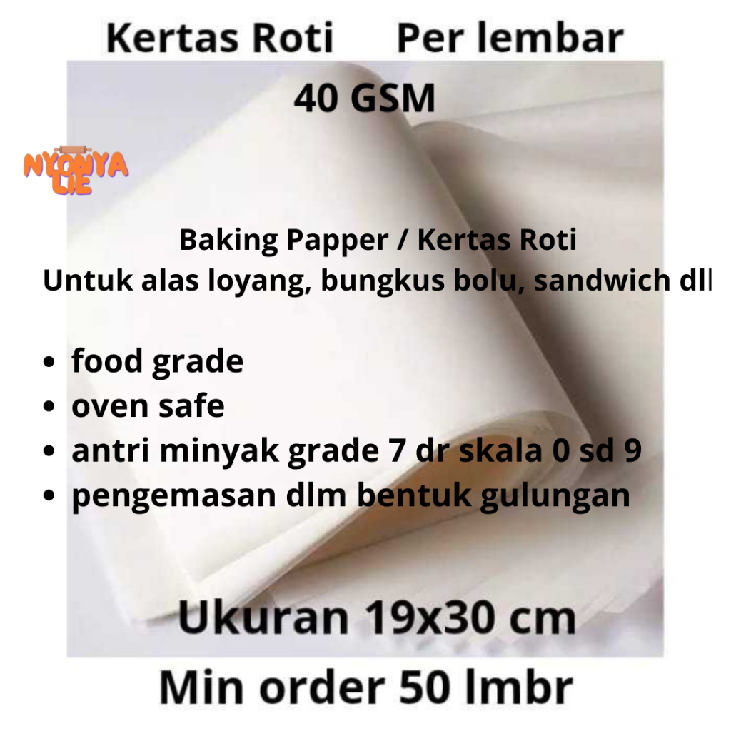Jual 19x30 cm Per Lbr Kertas Roti Wrapping Paper Doff Food Grade Alas ...