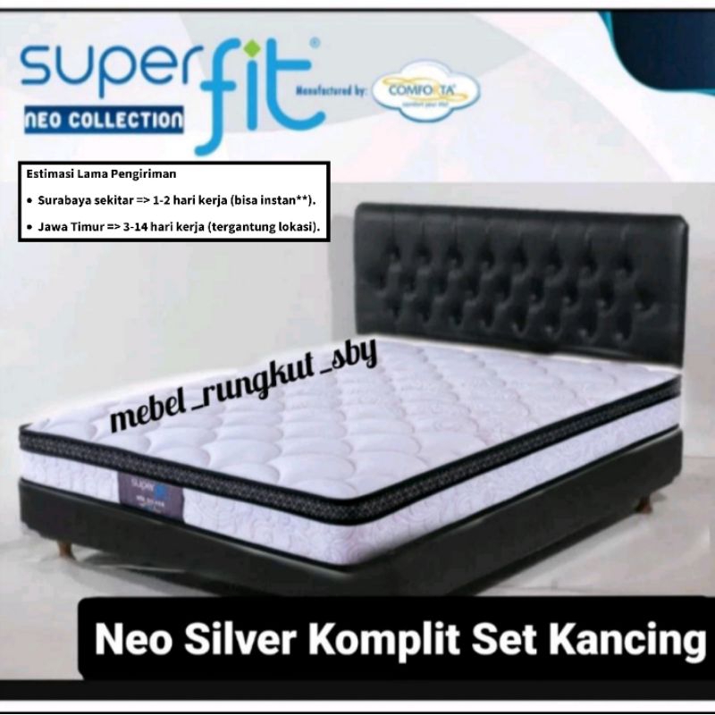 Jual Springbed Comforta Superfit Neo Silver Komplit Set Kancing ( Kasur ...