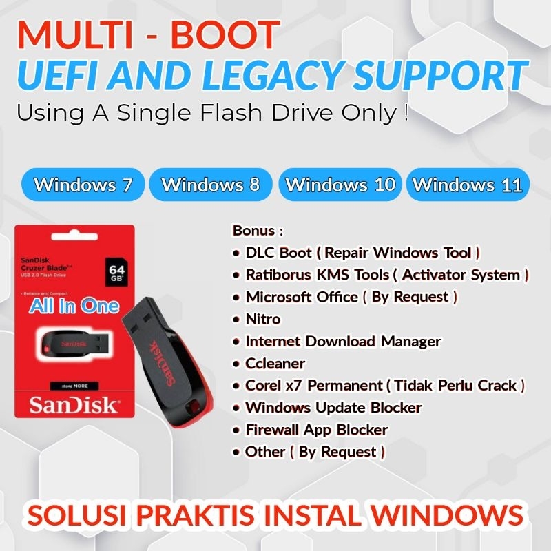 Jual Flasdisk Multiboot Windows Installer | Shopee Indonesia
