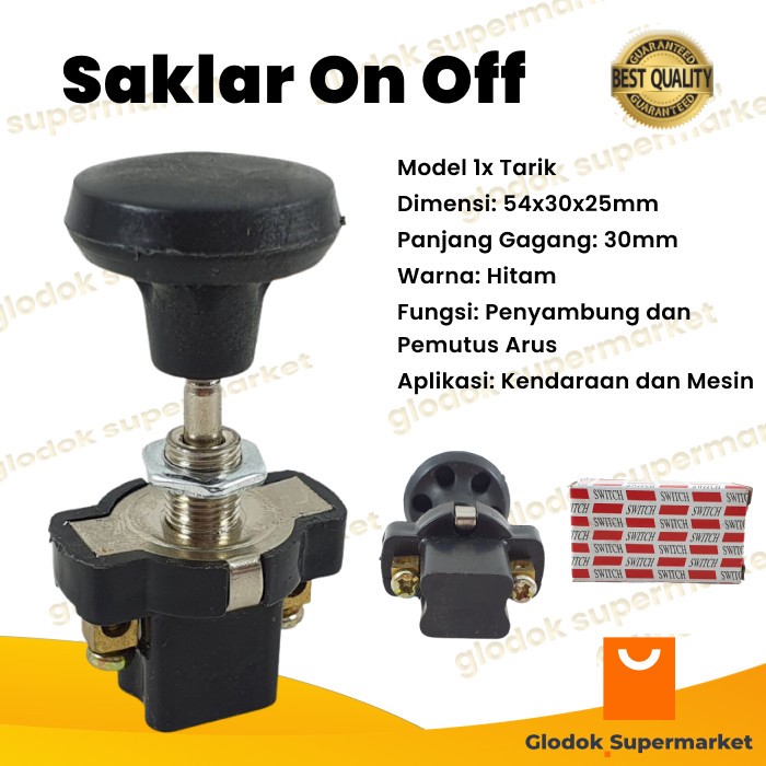 Jual Saklar On Off Sekali Tarik Universal Switch 1x Tarik Lampu Choke ...