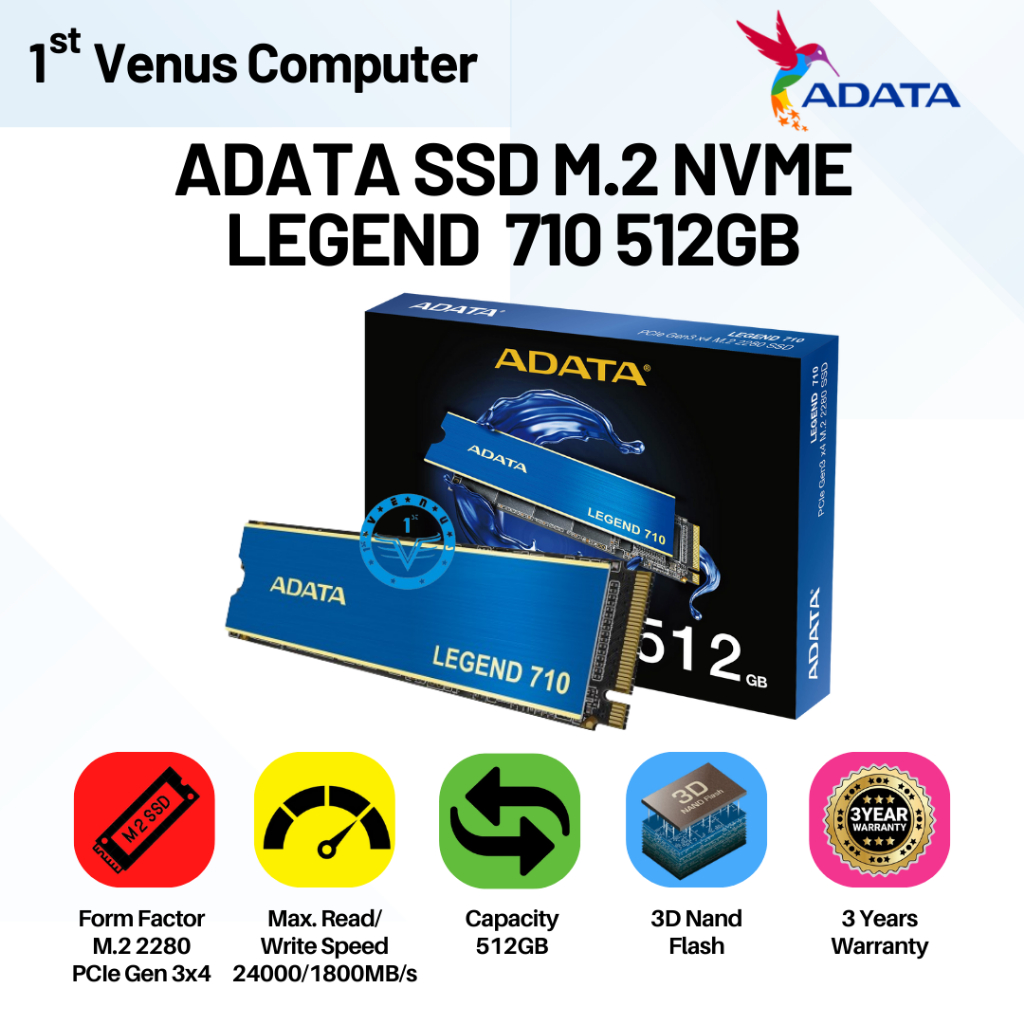 Jual SSD ADATA LEGEND 710 512GB 1TB - SSD M.2 NVMe PCIe Gen 3x4
