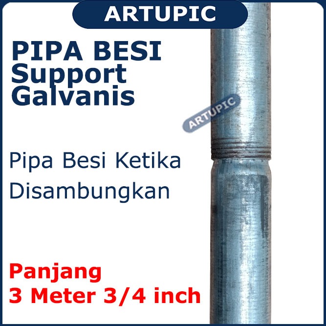 Jual Pipa Besi Support Galvanis 3 Meter 3/4 inch Watering Pipe Pemberat ...