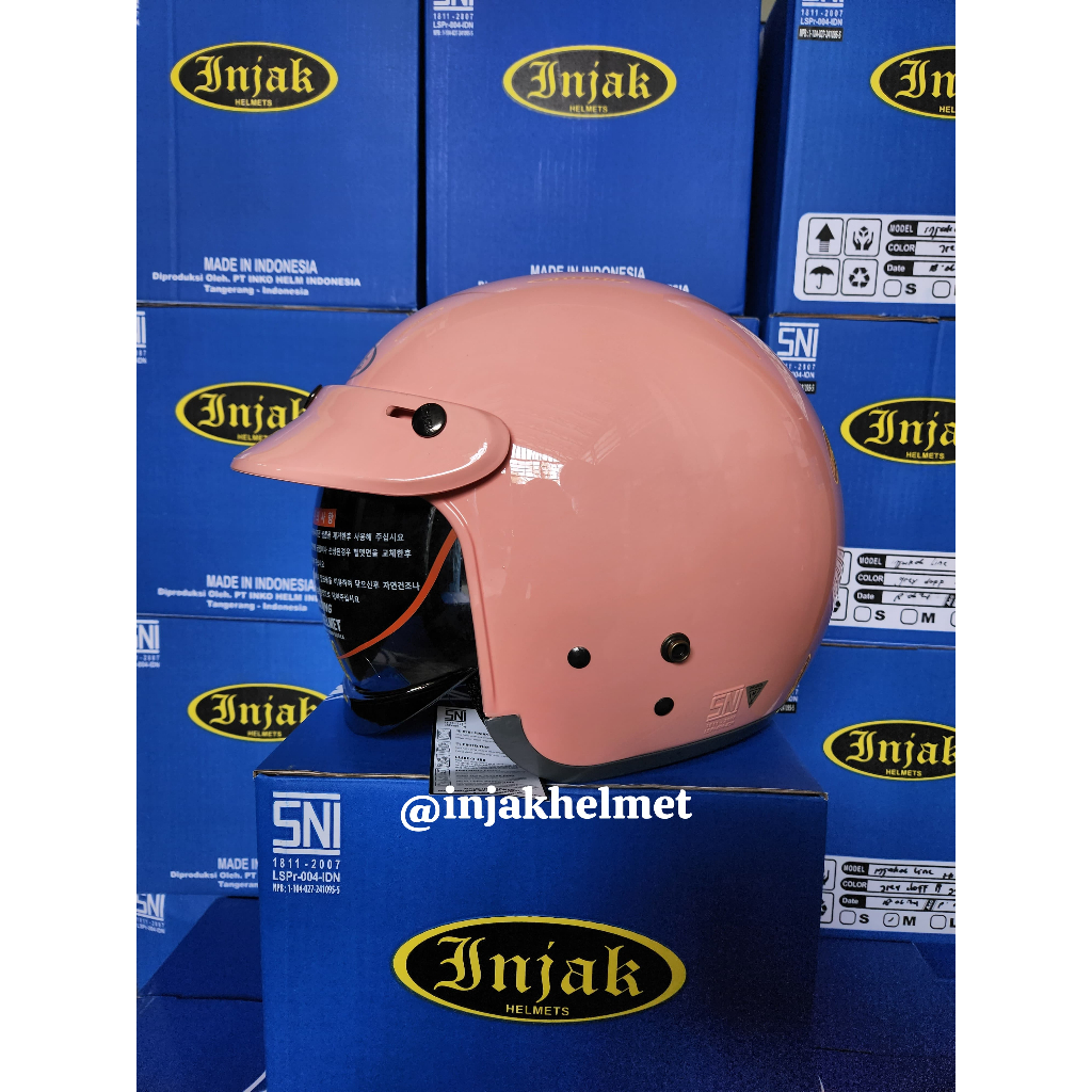 Jual Helm Injak Retro 06 Vissor Inner Kaca Dalam SOLID Polos Original ...