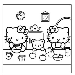Jual HELLO KITTY COLORING BOOK BUKU MEWARNAI SKETSA GAMBAR MENGGAMBAR