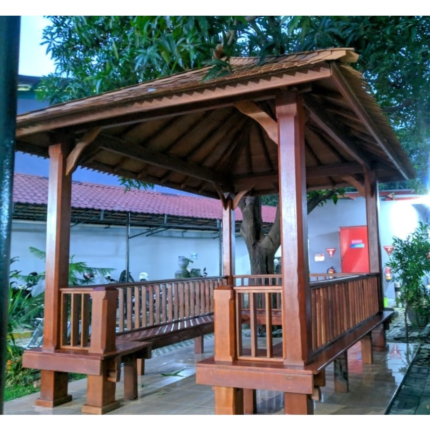 Jual Gazebo Model Bangku Desain Klasik Taman Modern | Pos Ronda ...