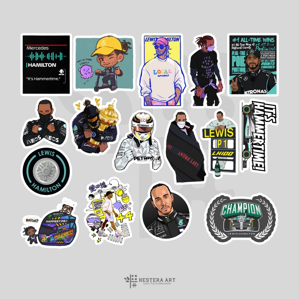 Jual Stiker Pembalap F1 Sticker Vinyl Doff Laminasi | Stiker Lewis ...