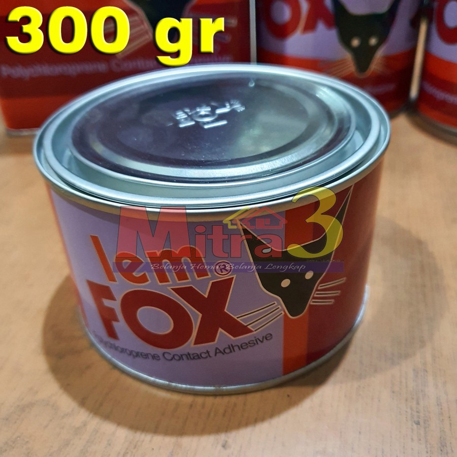 Jual Lem Kuning FOX merah 300 gram (Lem HPL, Edging, Kayu, Karpet ...