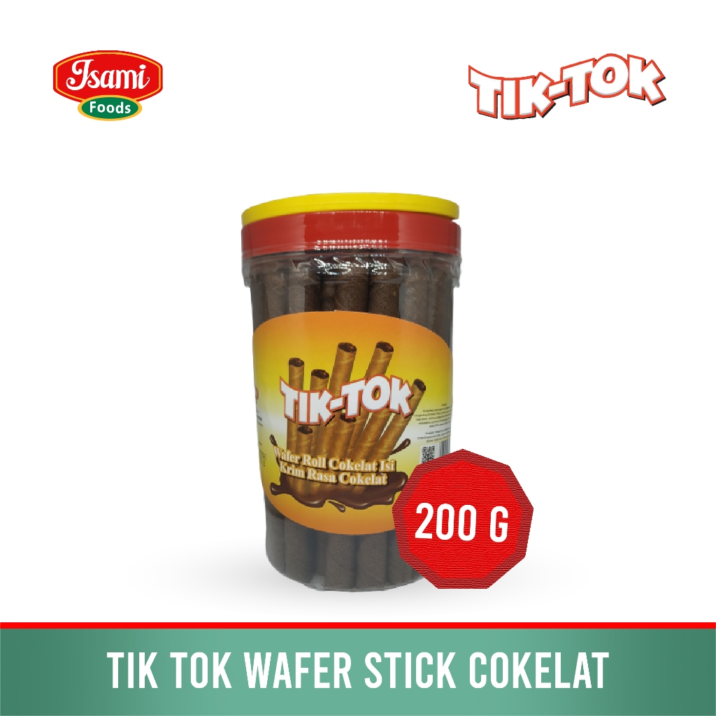 Jual [ISAMI FOODS] Cemilan Enak Tik Tok Wafer Stick Cokelat 200 gr ...