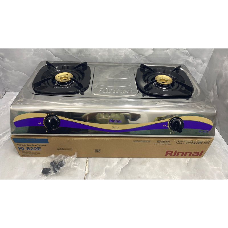 Jual KOMPOR GAS TUNGKU RINNAI RI-522E STAINLESS ANTI KARAT