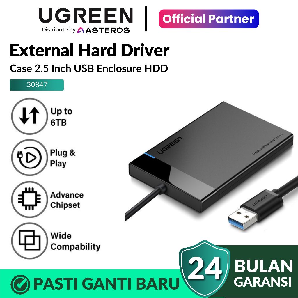 Jual UGREEN 30847 Case/Casing Enclosure HDD SSD USB 3.0 External ...